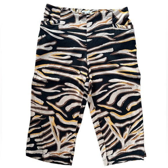 Cleo Linen-Blend Ankle Pants – Zebra Inspired Print – Size XL - Picture 2 of 9
